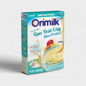 bot an dam orimilk gao trai cay rice fruits