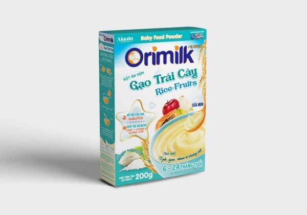 bot an dam orimilk gao trai cay rice fruits